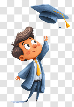 Cute Graduate Tossing Cap Transparent PNG