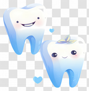 Cute Teeth - Smiling Cartoon Tooth Characters Transparent PNG