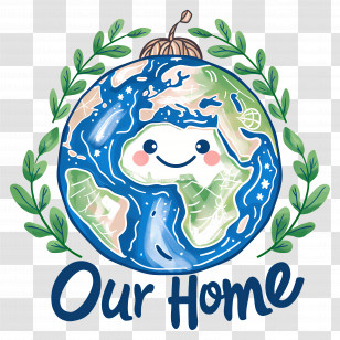 World Environment Day - Happy Earth Illustration With Leaves And Eco Message Transparent PNG