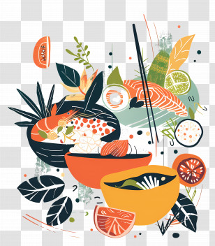 Thai Food - Colorful Food Illustration Transparent PNG