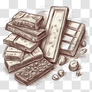 Chocolate - Assorted Chocolate Bars Transparent PNG
