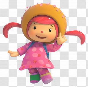 Milli - Animated Girl In Pink Polka-Dot Dress Transparent PNG