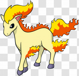 Ponyta - Fiery Horse With Flaming Mane Transparent PNG