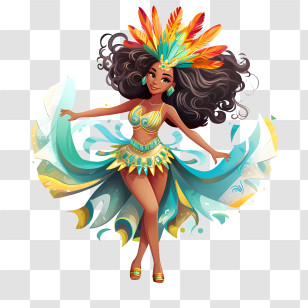 Brazil Carnival Dancer - Dancer In Carnival Costume Illustration Transparent PNG