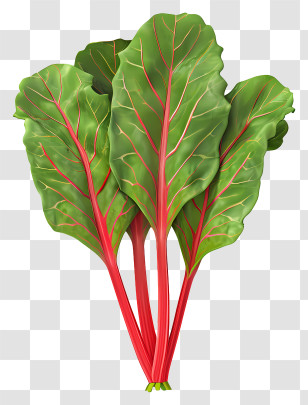 Chard - Vivid Red Swiss Chard Leaves Illustration Transparent PNG