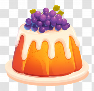 Easter Bread - Delicious Cake With Grapes And Icing Topping Transparent PNG