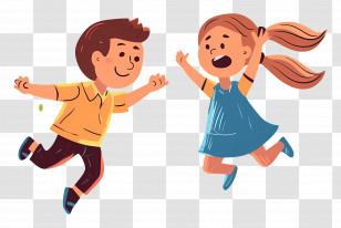 World Childrens Day - Happy Children Playing With Butterflies Transparent PNG