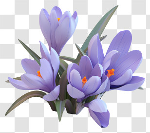 Crocus - Purple Crocus Flowers Illustration Transparent PNG