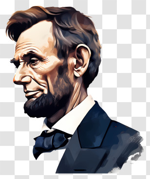 Abraham Lincoln - Stylized Portrait Illustration Transparent PNG