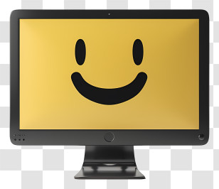 Computer Monitor - Smiley Face On Computer Monitor Transparent PNG