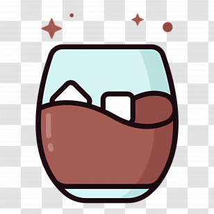Cold Coffee - Chocolate Drink With Ice Cubes Transparent PNG
