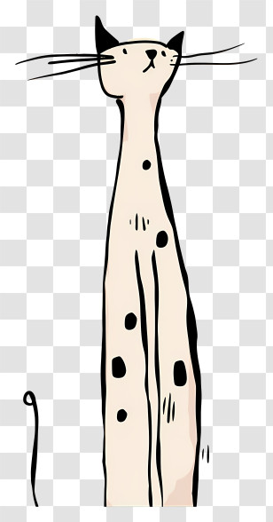 Cat Outline - Tall Spotted Cat Transparent PNG