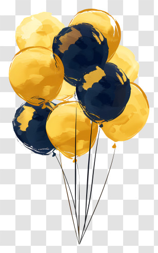 Balloon - Yellow And Blue Balloons For Festive Celebrations Transparent PNG