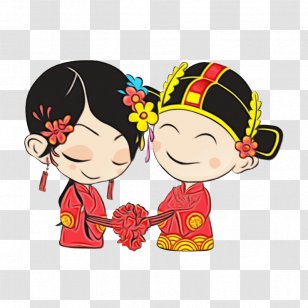 Cartoon Bridegroom Wedding Drawing Animation - Wet Ink - Happy Gesture Transparent PNG