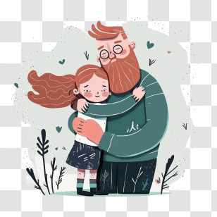 Father And Daughter
 - Father And Daughter Hugging Cartoon Illustration Transparent PNG