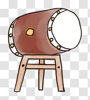 Cartoon - Traditional Drum On A Stand Transparent PNG