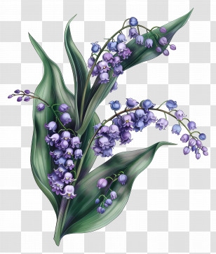 Purple Lily Of The Valley - Beautiful Lily Of The Valley Flowers Transparent PNG