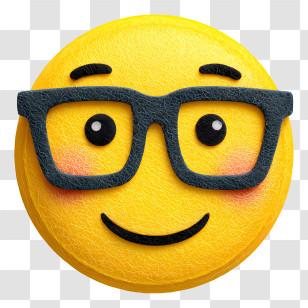 Nerd Emoji With Glasses - Nerdy Smiley Emoji Transparent PNG