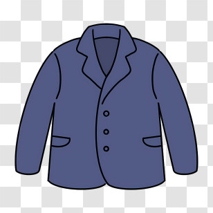Icon - Blue Formal Jacket Illustration Transparent PNG