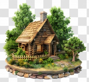 Little House - Charming Log Cabin In Forested Setting Transparent PNG