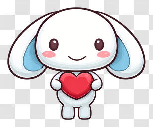 Cinnamoroll With Heart - Cute Bunny With Heart Transparent PNG