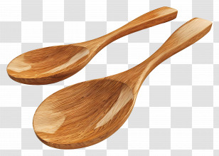 Wooden Spoon - Pair Of Wooden Spoons For Kitchen Use Transparent PNG