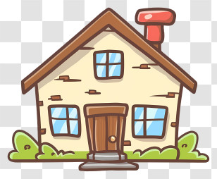 Cartoon House - Cute Cartoon House Illustration Transparent PNG