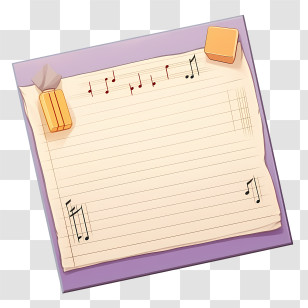 Post It Note - Musical Notes On Sheet Transparent PNG