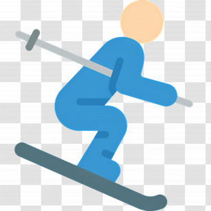 Skier - Cartoon Skier In Blue Winter Outfit Transparent PNG