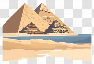 Pyramids Of Giza - Egyptian Pyramids Desert Illustration Transparent PNG