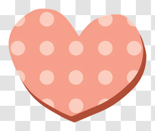 Pink Heart - Polka Dot Heart Illustration With Cute Pink Design Transparent PNG