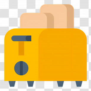 Toaster - Yellow Toaster With Bread Slices Transparent PNG
