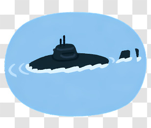 Icon - Submarine Navigating Underwater Transparent PNG