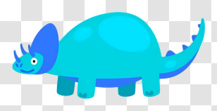 Blue Dinosaur - Cute Blue Dinosaur Cartoon Transparent PNG
