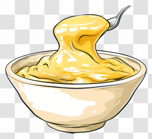 Cheese Sauce - Bowl Of Creamy Mashed Potatoes Illustration Transparent PNG