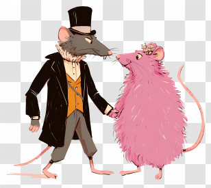 Cartoon Rat - Anthropomorphic Rats In Fancy Attire Transparent PNG