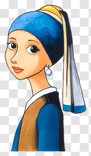 Girl With A Pearl Earring - Girl With Pearl Earring Transparent PNG