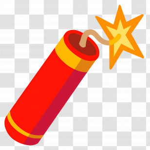 Firecracker Emoji - Red Dynamite With Lit Fuse Transparent PNG