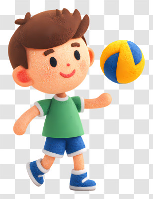 Boy Playing Volleyball - Boy Playing With Ball Transparent PNG
