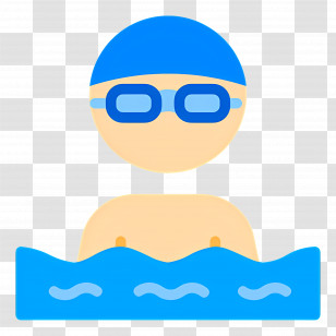 Swimmer - Swimmer With Blue Cap And Goggles Transparent PNG