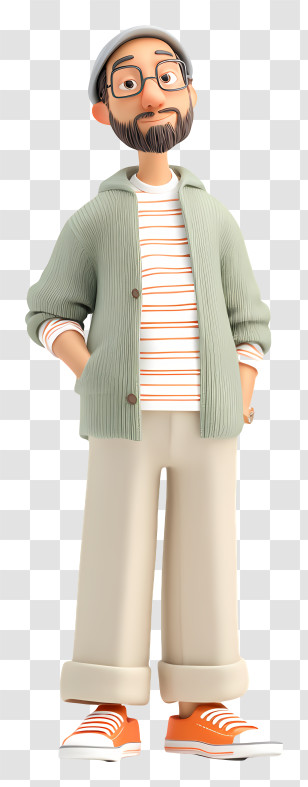 3d Male Avatar - Casual Man In Glasses Transparent PNG