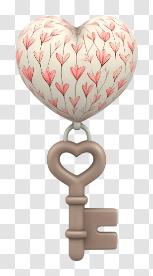 Lock Heart - Heart-Shaped Key Love Charm Transparent PNG