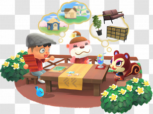 Animal Crossing - Animal Crossing Characters In Game Scene Transparent PNG