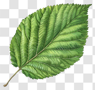 Elm Leaf - Detailed Green Leaf Illustration Transparent PNG