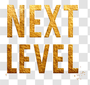 Next Level - Next Level Gold Text Transparent PNG