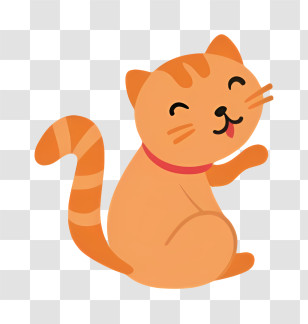 Black Cat - Cute Orange Cat Cartoon Illustration Transparent PNG