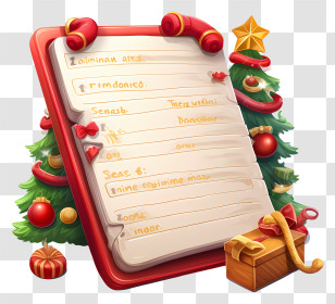 Christmas Gift List - Christmas List With Tree And Gifts Transparent PNG