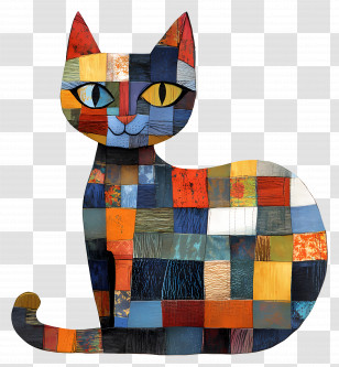 Patchwork Cat - Patchwork Cat Transparent PNG
