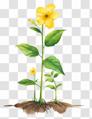 Yellow Flower Plant - Yellow Flower Plant Illustration Transparent PNG