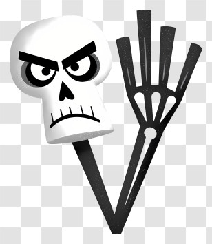 Cartoon Skull And Bones - Angry Skull Cartoon Illustration Transparent PNG